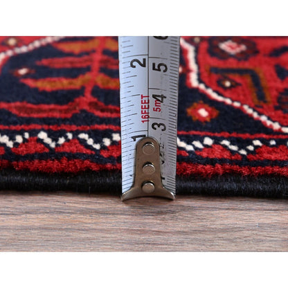 2'2"X5'4" Red Afghan Khamyab Tribal Design All Wool Hand Knotted Runner Rug