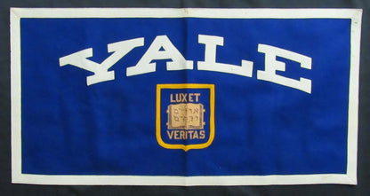 Vintage Yale Blue Vintage  Felt Banner 34 Inches