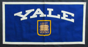 Vintage Yale Blue Vintage  Felt Banner 34 Inches