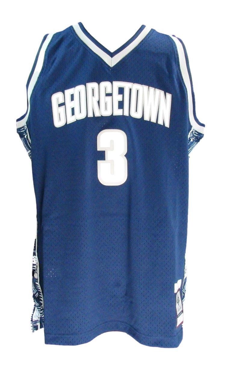 Allen Iverson Hof Autographed Blue Mitchell & Ness Jersey Georgetown Jsa 181840