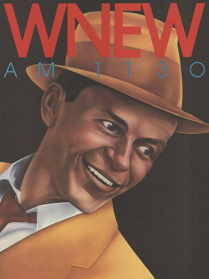 Bob Lee Hickson Wnew Frank Sinatra " Offset Lithograph Vintage Red Bl