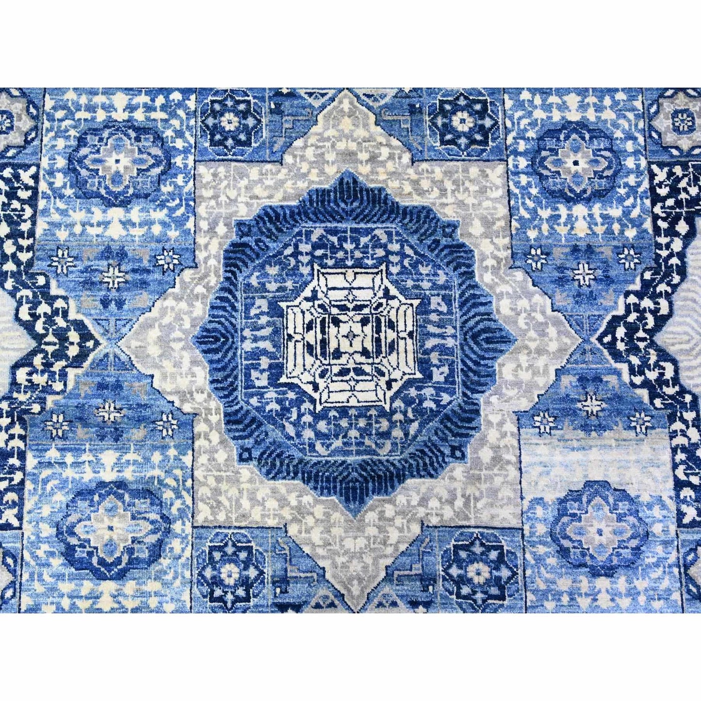 10'X13'8" Blue Fine Aryana Soft Wool Hand Knotted Oriental Rug