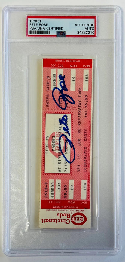 Pete Rose Signed Hit King Ticket Sept 11 1985 (Psa) Authentic Auto