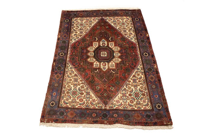 Vintage Handmade Oriental Rug Floral Geometric