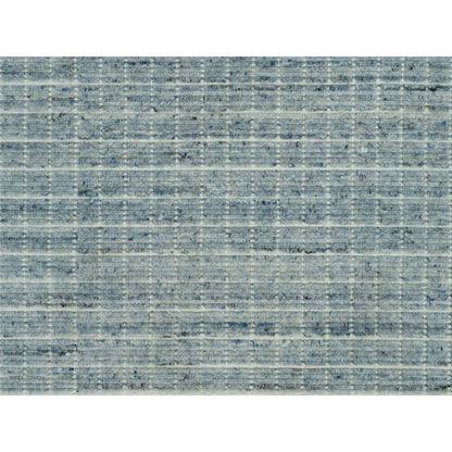 10'X13'9" Mercury Blue Loomed Knotted Wool Modern Box Design Oriental Rug