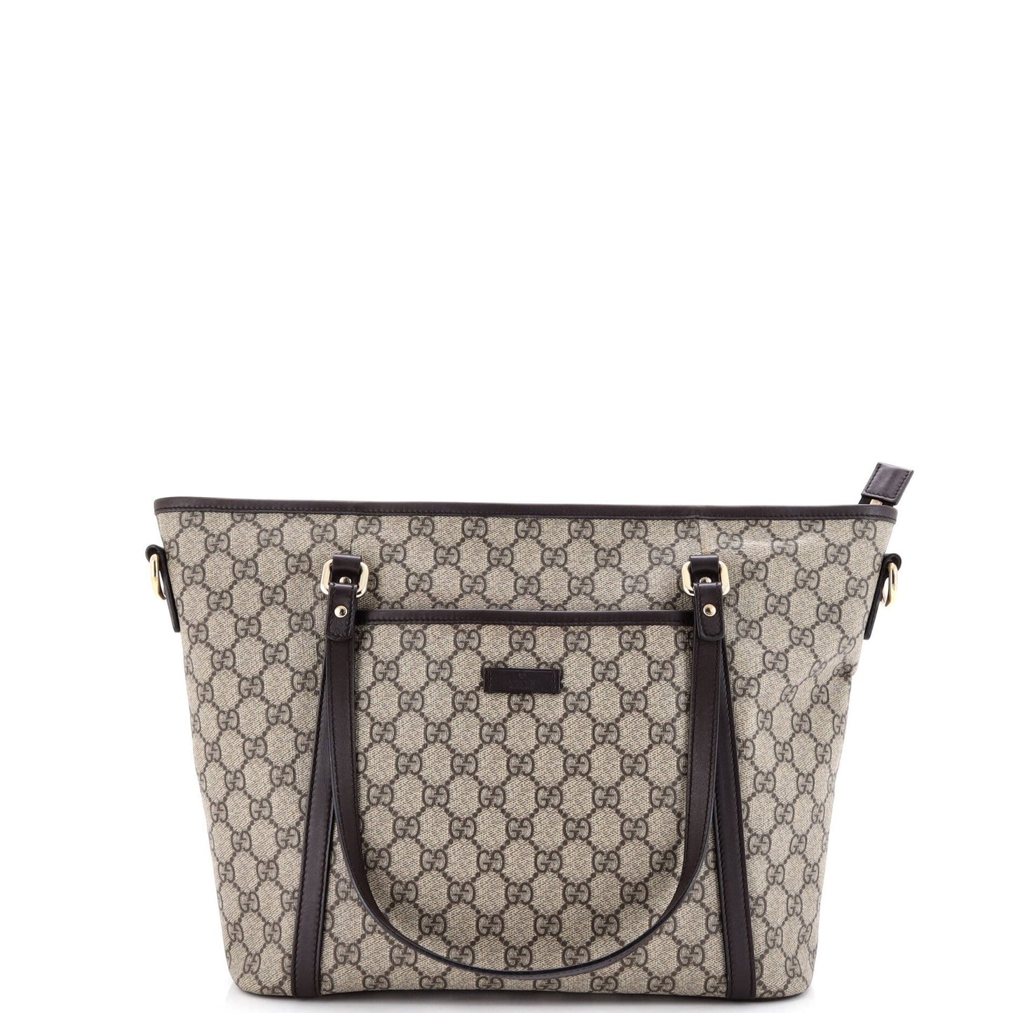 Gucci Front Pocket Convertible Tote Gg Coated Canvas Medium