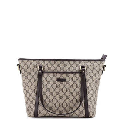 Gucci Front Pocket Convertible Tote Gg Coated Canvas Medium