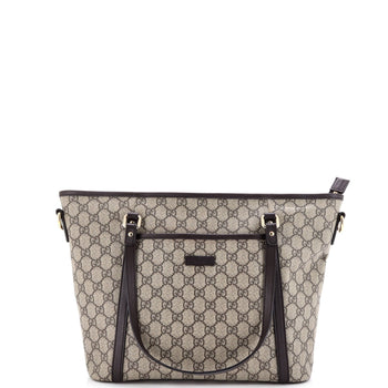 Gucci Front Pocket Convertible Tote Gg Coated Canvas Medium