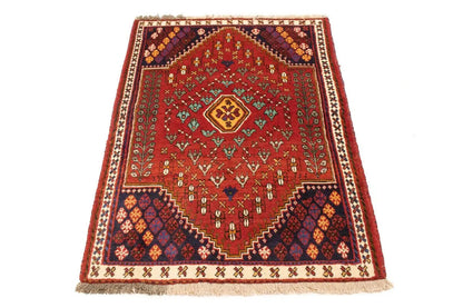 Hand-Knotted Tribal Small Rug Farmho Oriental