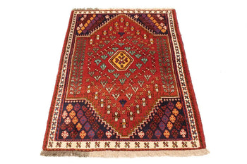 Hand-Knotted Tribal Small Rug Farmho Oriental