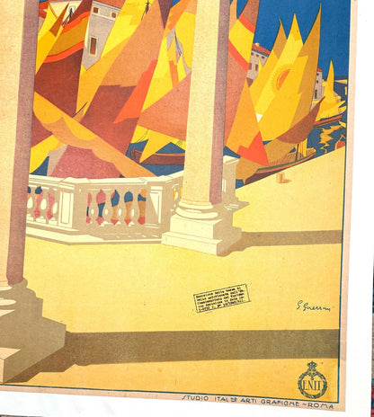 Italian Travel Poster Cesenatico By Guerrini 1927 Original Riviera Adriatica