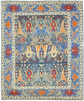 ft Hand-Knotted Oriental Rug Floral Transitional Design Living Room Carpet 8X10