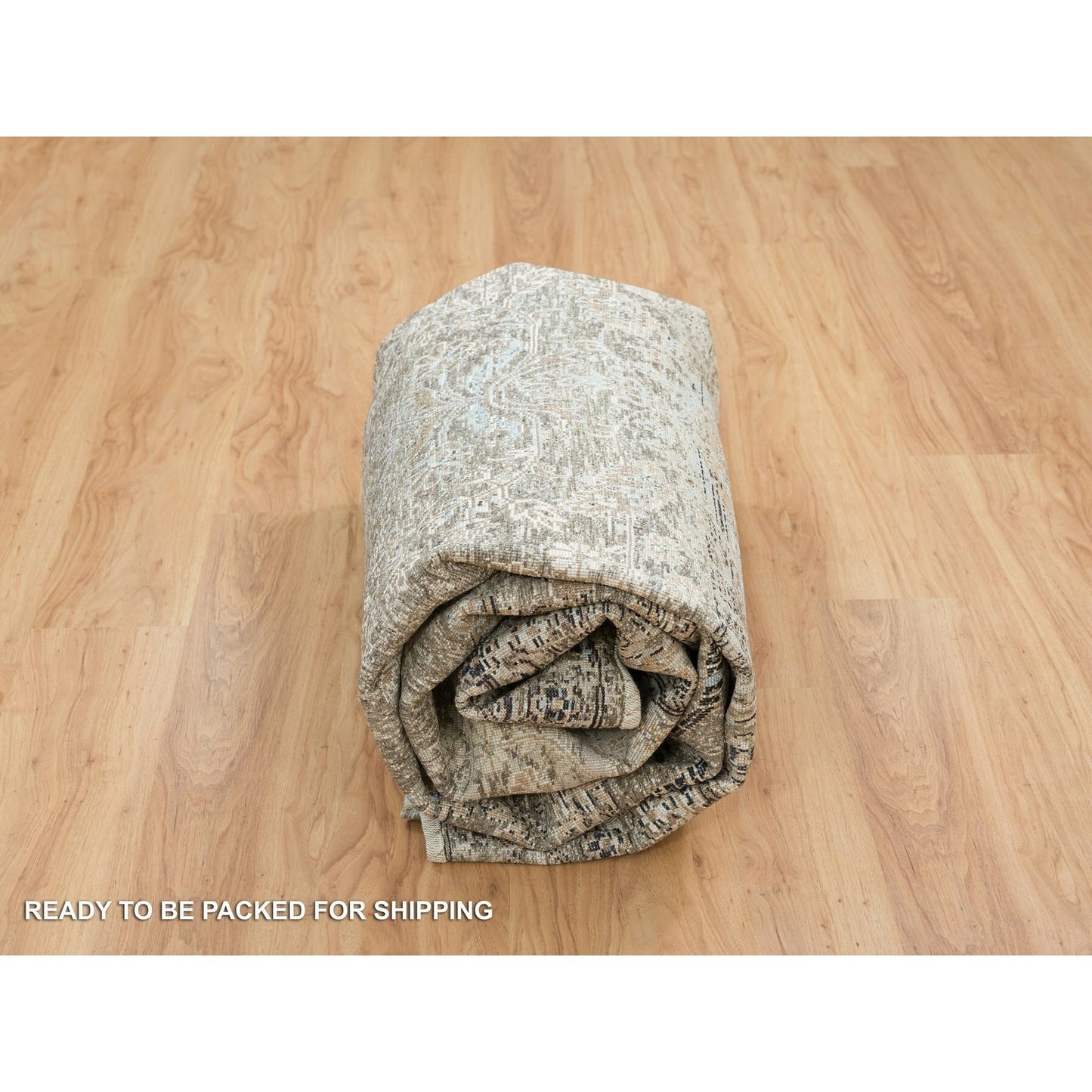 8'3"X10' Gray Hand Knotted Transitional Design Wool And Silk Rug