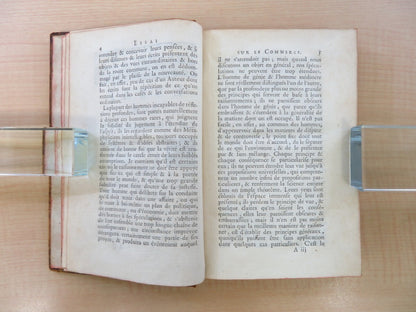David Hume ?Essais Sur Le Commerce?, 1767, First Edition, Full Leather Binding