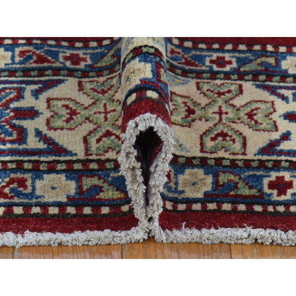 5'3"X7'1" Rich Red Afghan Special Kazak Hand Knotted Pure Wool Rug