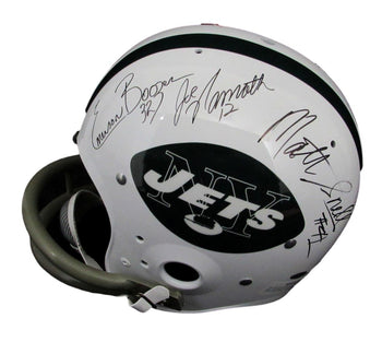 Namath/Boozer/Snell Signed Full Size TK Suspension Throwback Helmet Jets JSA