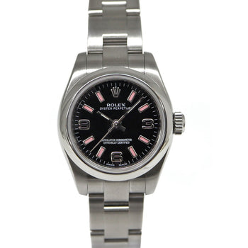 Rolex Oyster Perpetual 176200 Black Case Size 26Mm Ladies Used Watch #72177