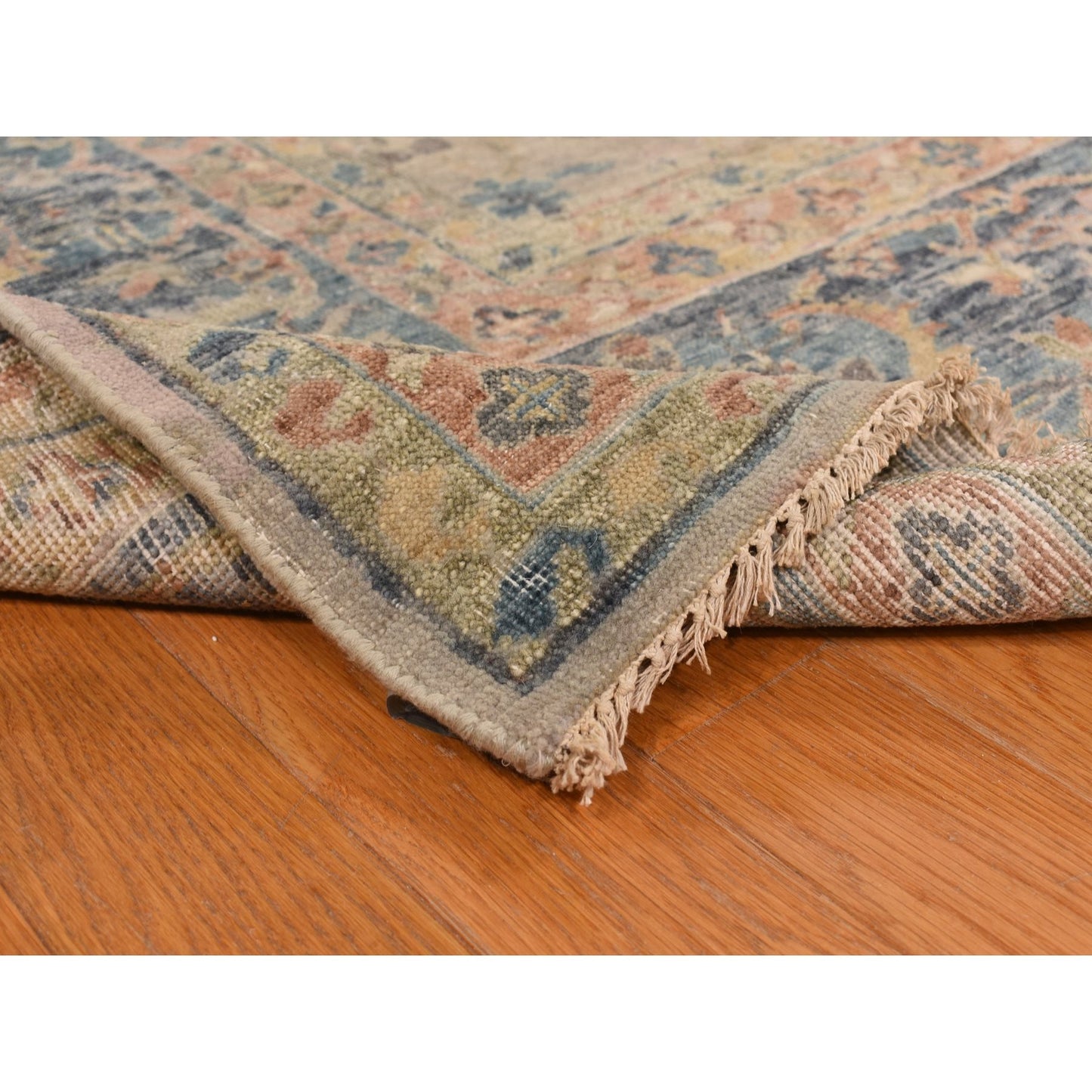 9'X11'9" Beaver Brown Antiqued Ziegler Mahal Design Wool Hand Knotted Rug