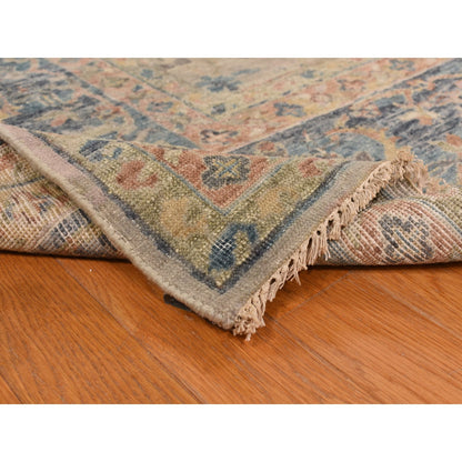 9'X11'9" Beaver Brown Antiqued Ziegler Mahal Design Wool Hand Knotted Rug
