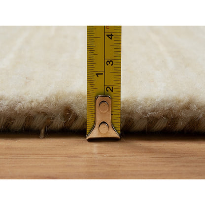 4'9"X6'4" White Modern Plain Design Pure Wool Hand Knotted Oriental Rug