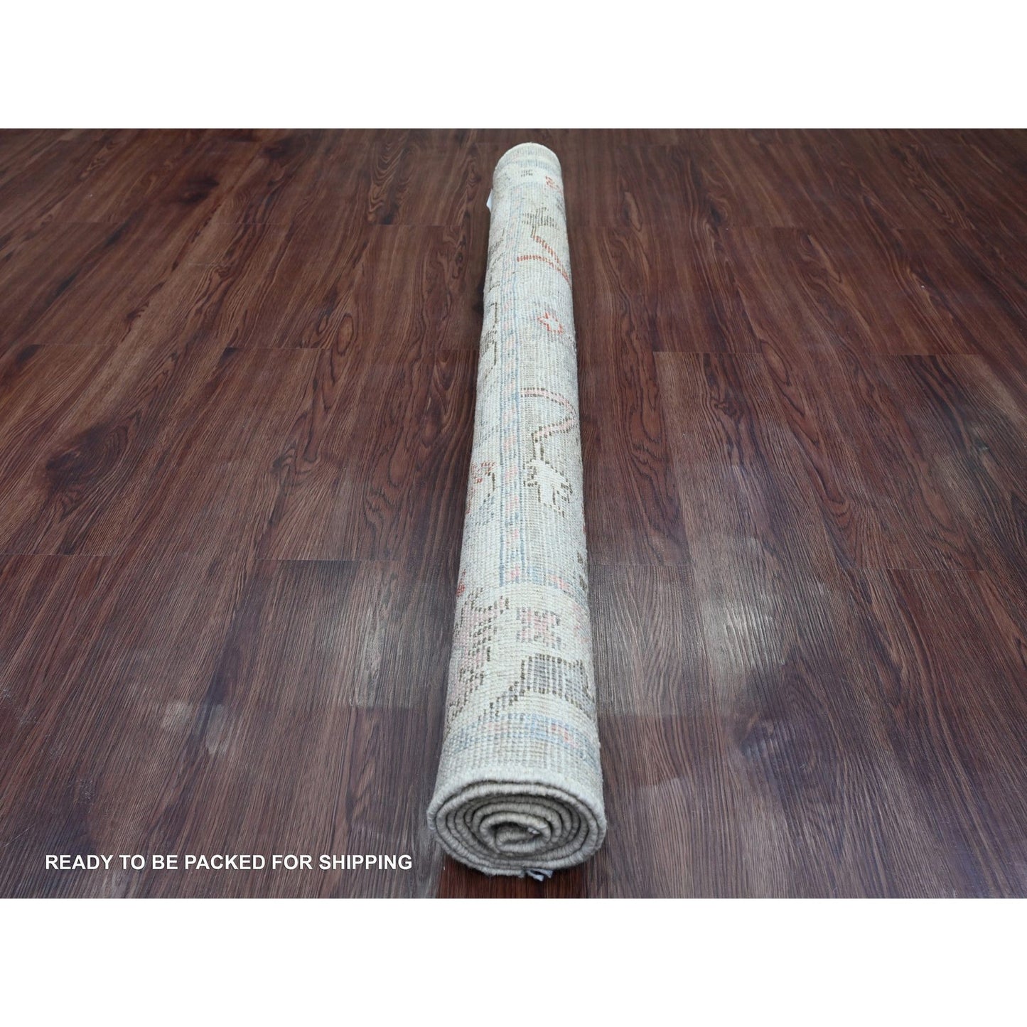 4'5"X6' Medium Gray Afghan Angora Oushak Hand Knotted 100% Wool Rug