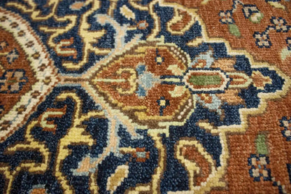 6X9 Ft Handmade Rust Serapi Oriental Rug Farmho