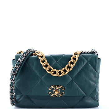 Chanel 19 Flap Bag Quilted Leather Large