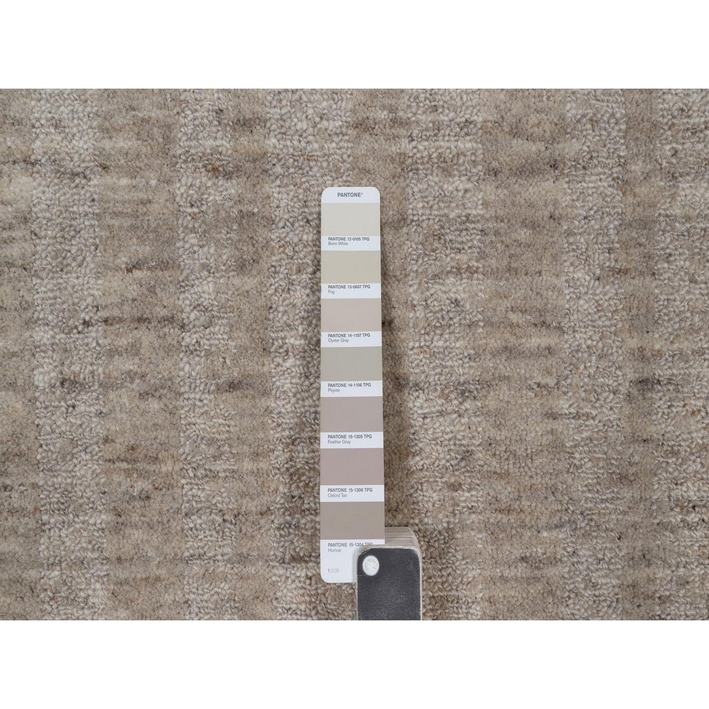 Rug 2'x3' Tan Brown Natural Wool Vertical Stripes Design Hand Loomed Mat