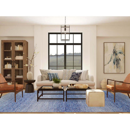 10'X14'4" Blue Pure Wool Hand Knotted Modern Chiaroscuro Collection Rug