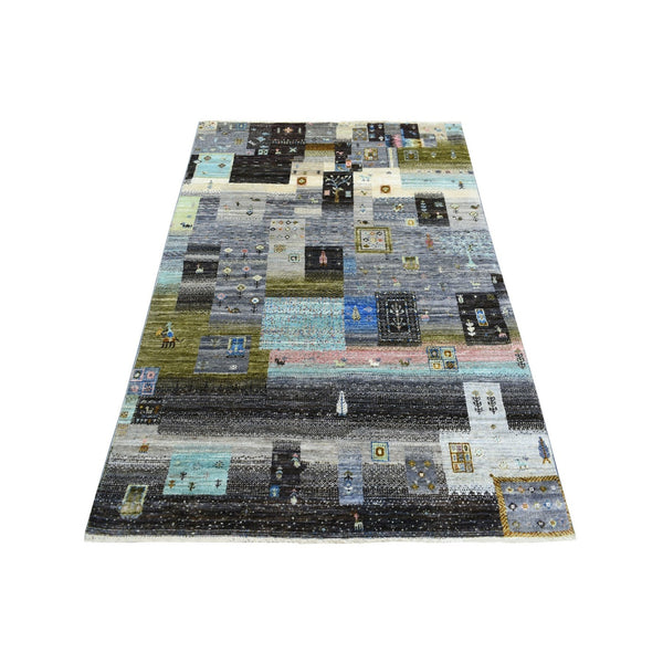 4'X5'10" Colorful Afghan Kashkuli Gabbeh Hand Knotted Wool Oriental Rug