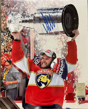 Aleksander Barkov Autographed Panthers 8X10 Raising Stanley Cup (Beckett Witness