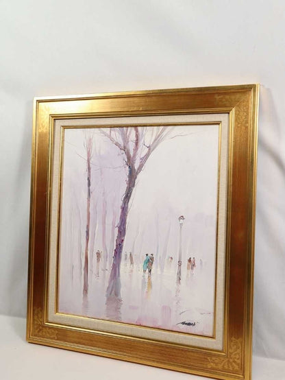 Alfred Kandela "Park After The Rain" Original Oil Painting On Canvas Signed F10