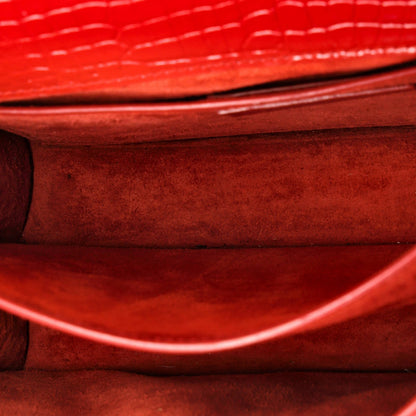 Medium Saint Laurent Sunset Crossbody Bag Crocodile Embossed Leather