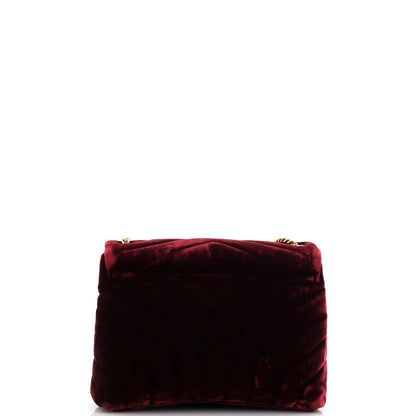 Saint Laurent Loulou Shoulder Bag Matelasse Chevron Velvet Small