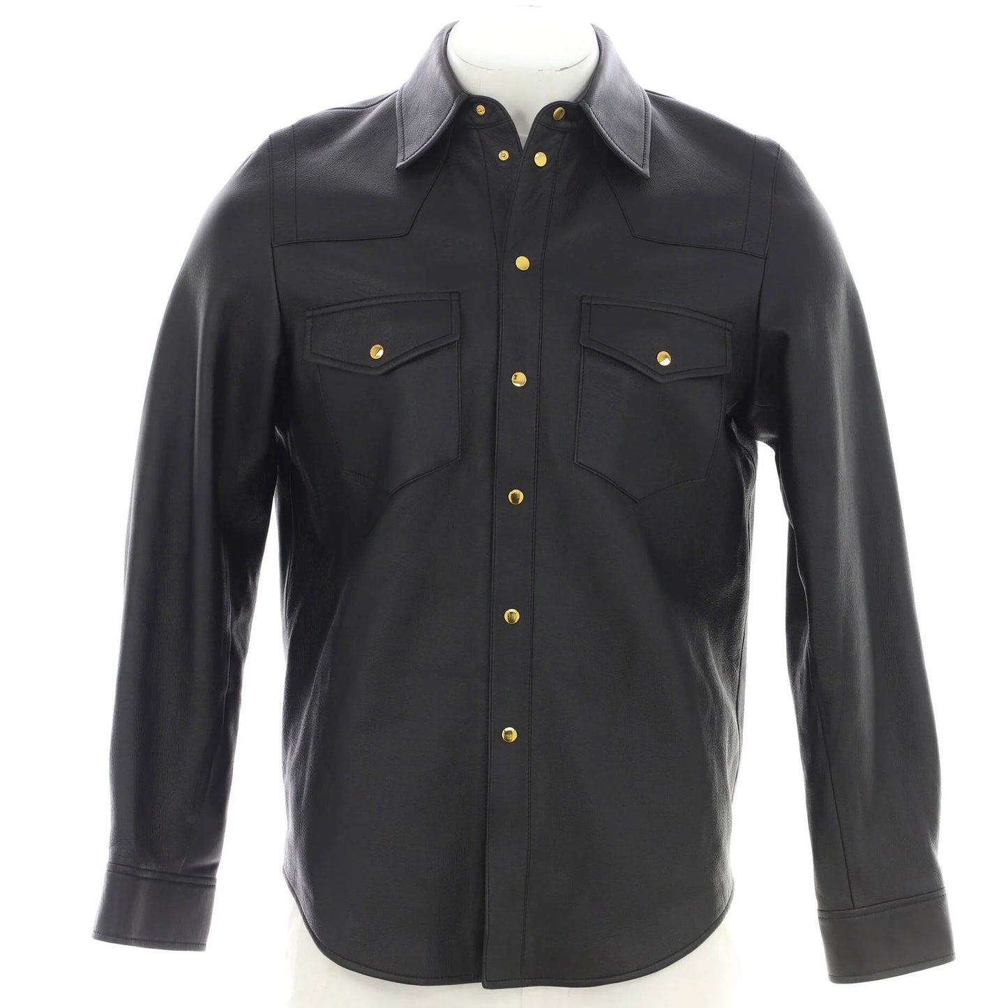 Gucci Men'S Logo Shirt Jacket Leather