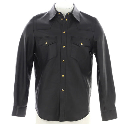 Gucci Men'S Logo Shirt Jacket Leather
