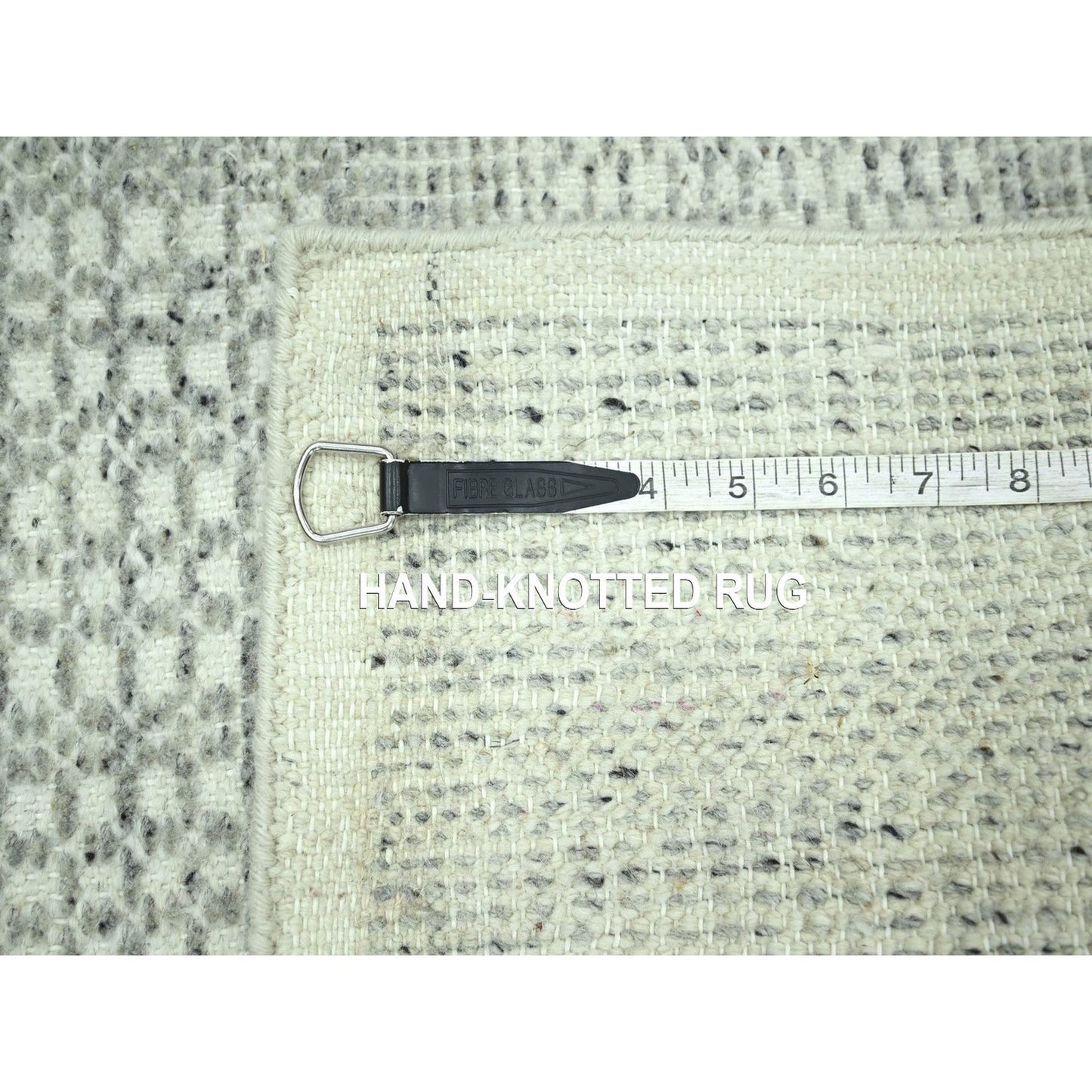 2'X3' Gray Hand Knotted Rug Wool Oxidized Grass Design Mat Sample