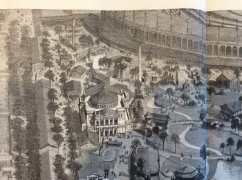 1867 Paris Exposition Universelle Wood Engraving Panorama French Quarter Print