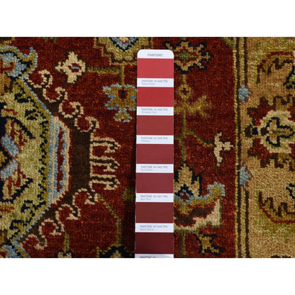 2'9"X9'9" Sangria Red Karjihooz Design Wool Hand Knotted Runner Rug