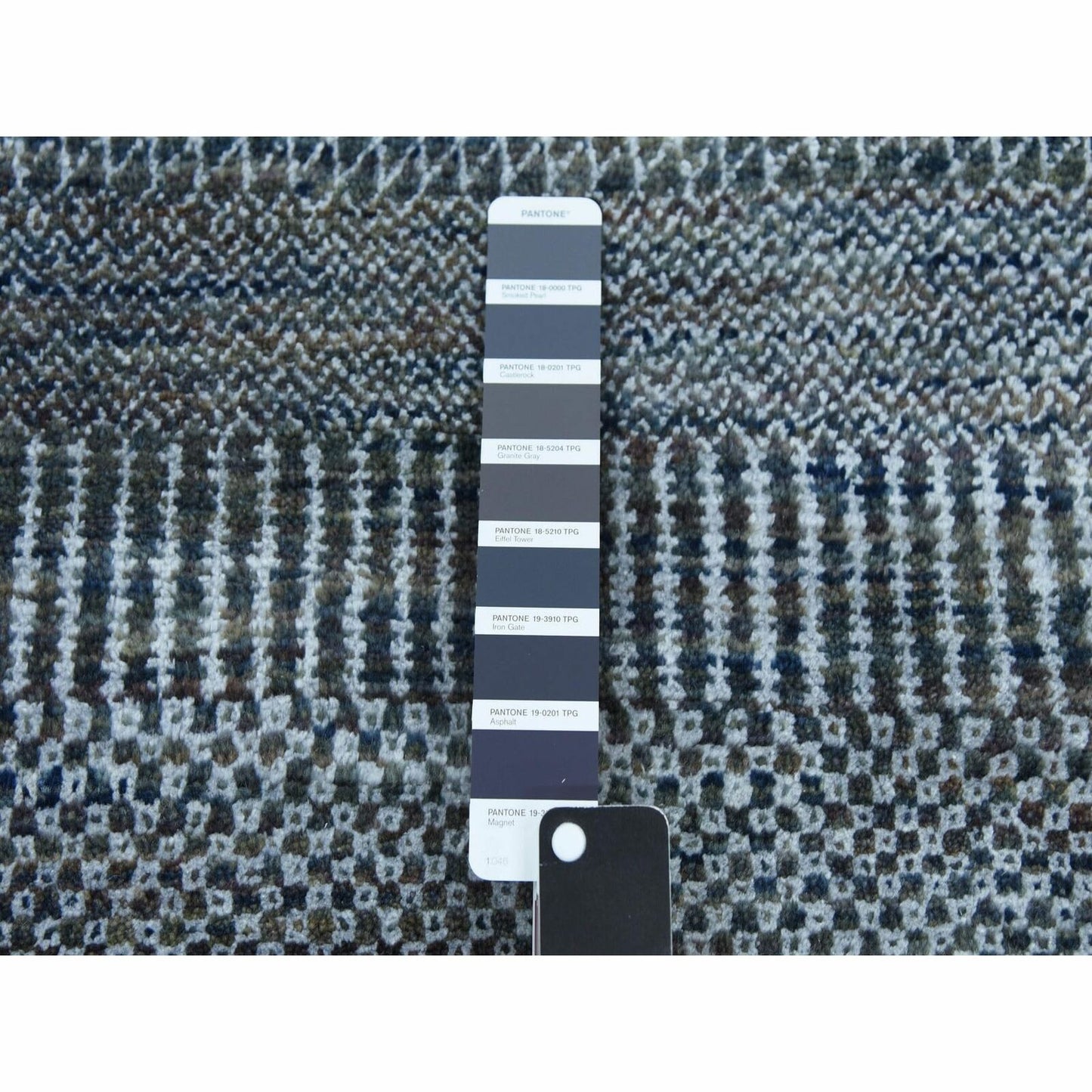 2'7"X14' Gray Wool And Silk Hand Knotted Modern Grass Design Runner Rug