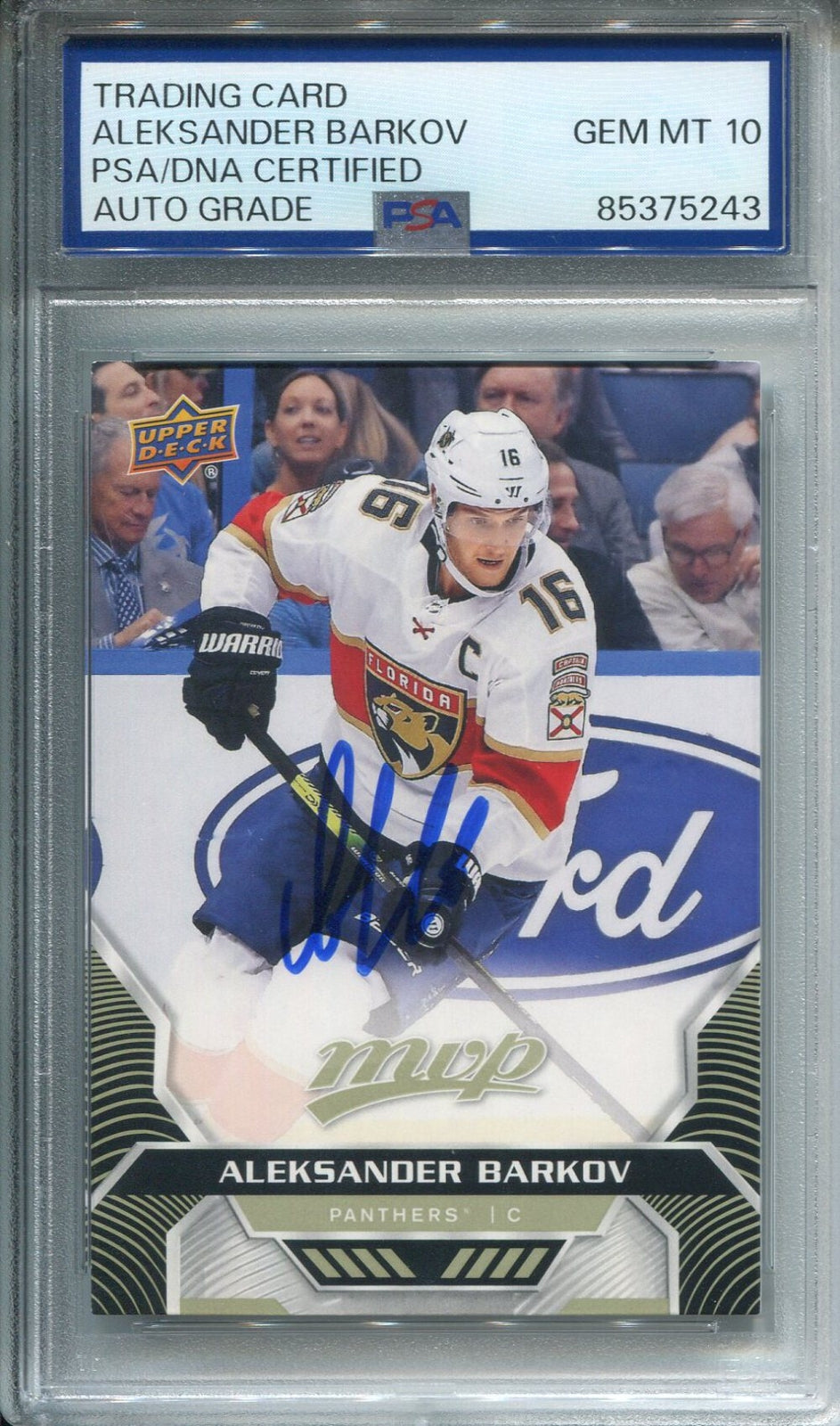 Aleksander Barkov Autographed Upper Deck Card Psa Auto Grade 10