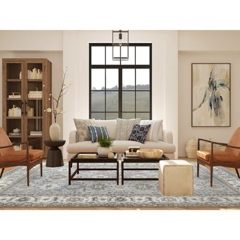 9'X12' Stardew Gray Karjihooz 100% Wool Geometric Hand Knotted Rug