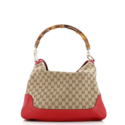 Gucci Diana Bamboo Shoulder Bag Gg Canvas Medium