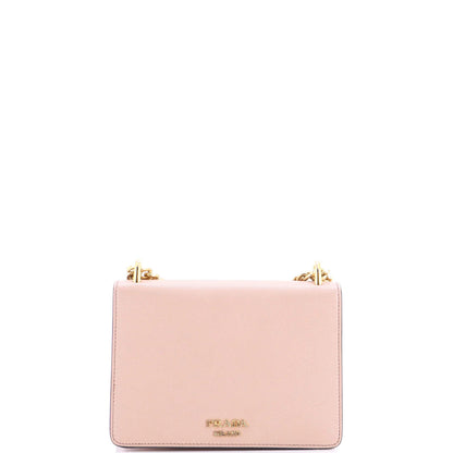 Prada Envelope Flap Chain Shoulder Bag Saffiano Leather Small