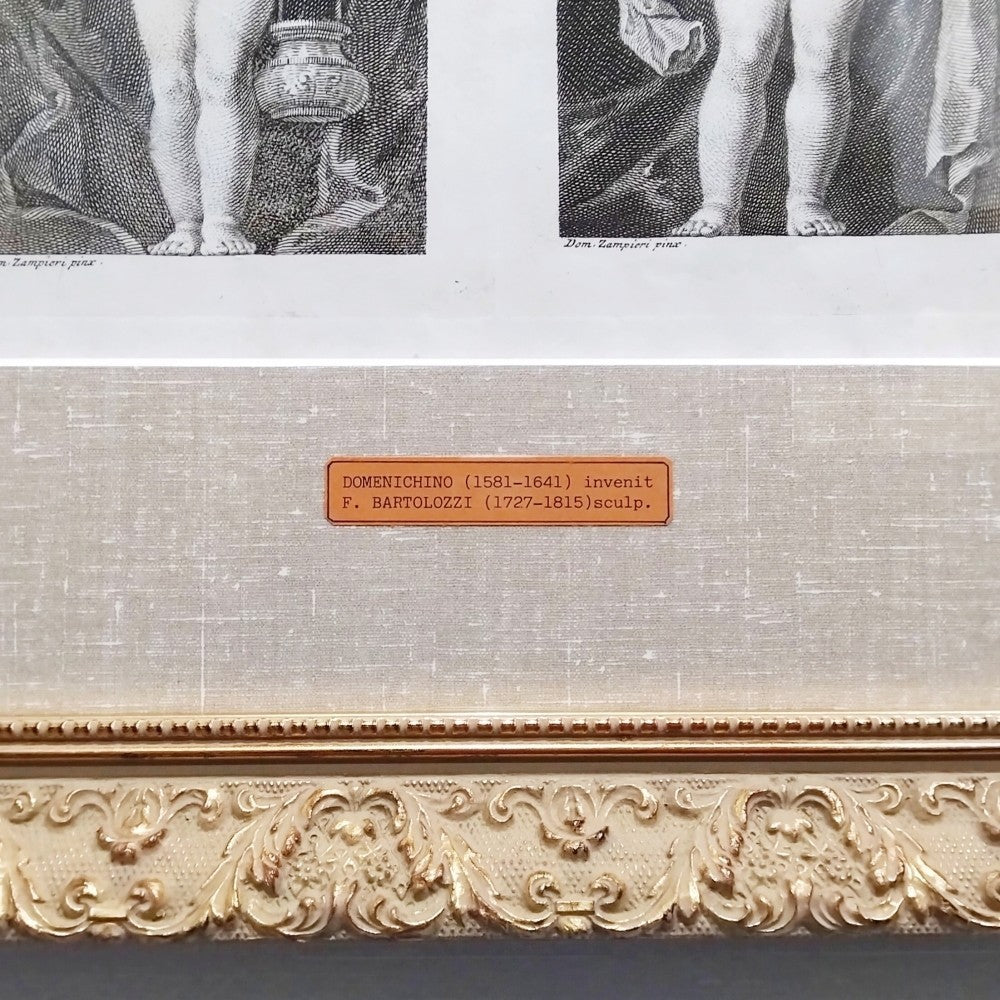 Print Francesco Bartolozzi after Domenichino 1762 Engraving -Four Angels Antique