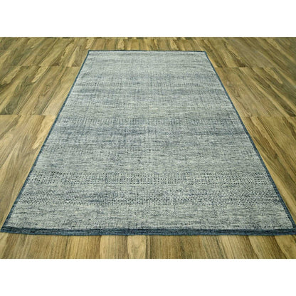 8'2"X10' Blue Hand Knotted Rug Pure Wool Oxidized Grass Design Oriental