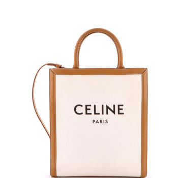 Celine Vertical Cabas Tote Canvas With Leather Small