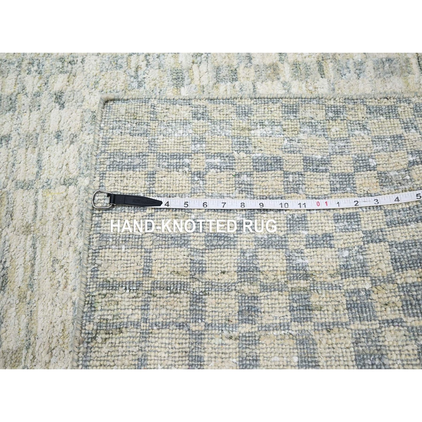 4'X6' Tan Brown Mid Century Inspired Modern Wool & Silk Hand Knotted Rug