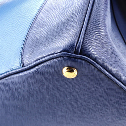 Prada Bicolor Double Zip Lux Tote Saffiano Leather Medium