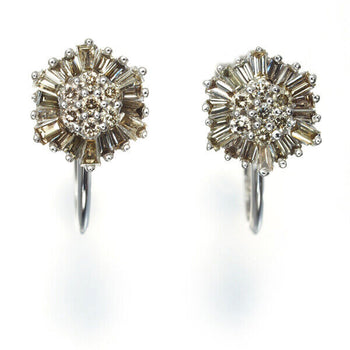 Brown Diamond Earrings 18K 750 White Gold